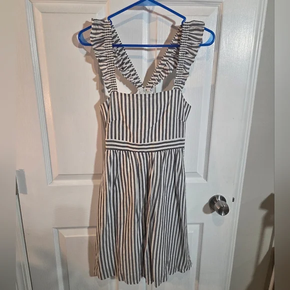 Madewell Striped Ruffle-strap Empire Dress - Picture 5 of 12